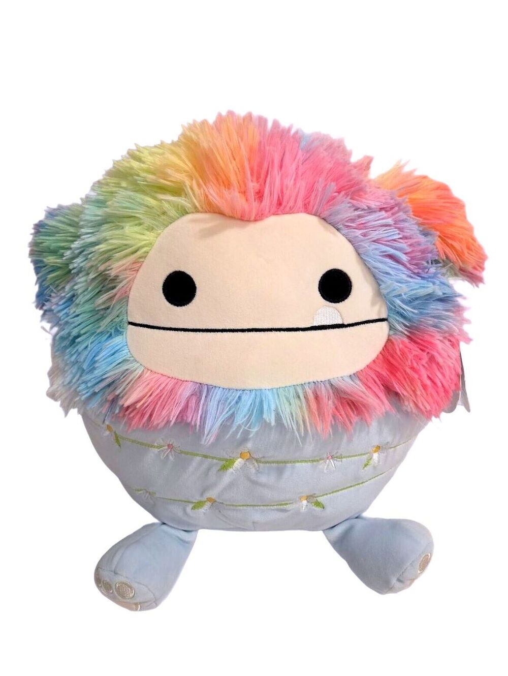 Squishmallows Zozo Rainbow Blue Bigfoot 12" Flower Garland Plush NWT